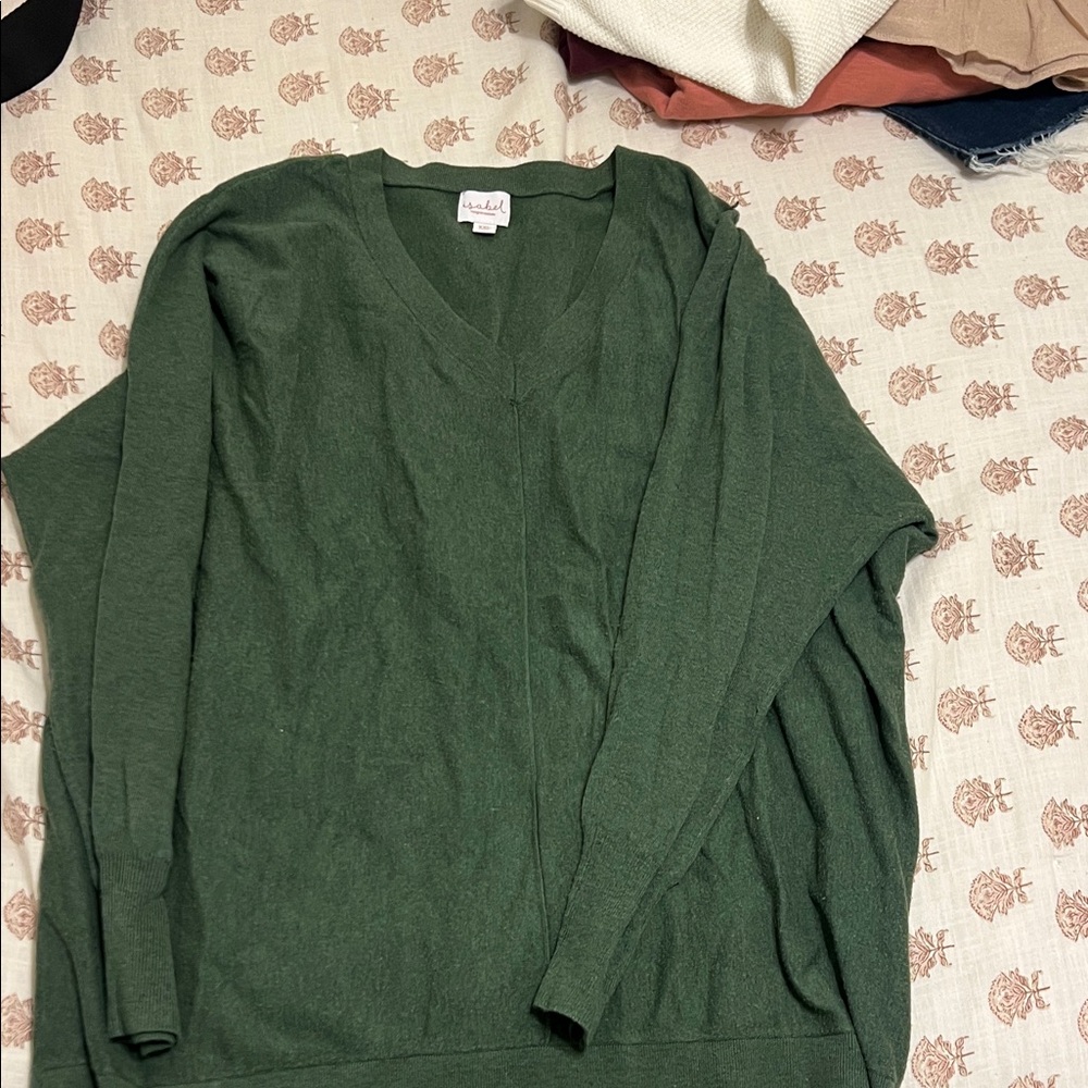 Classic Green V-Neck Sweater